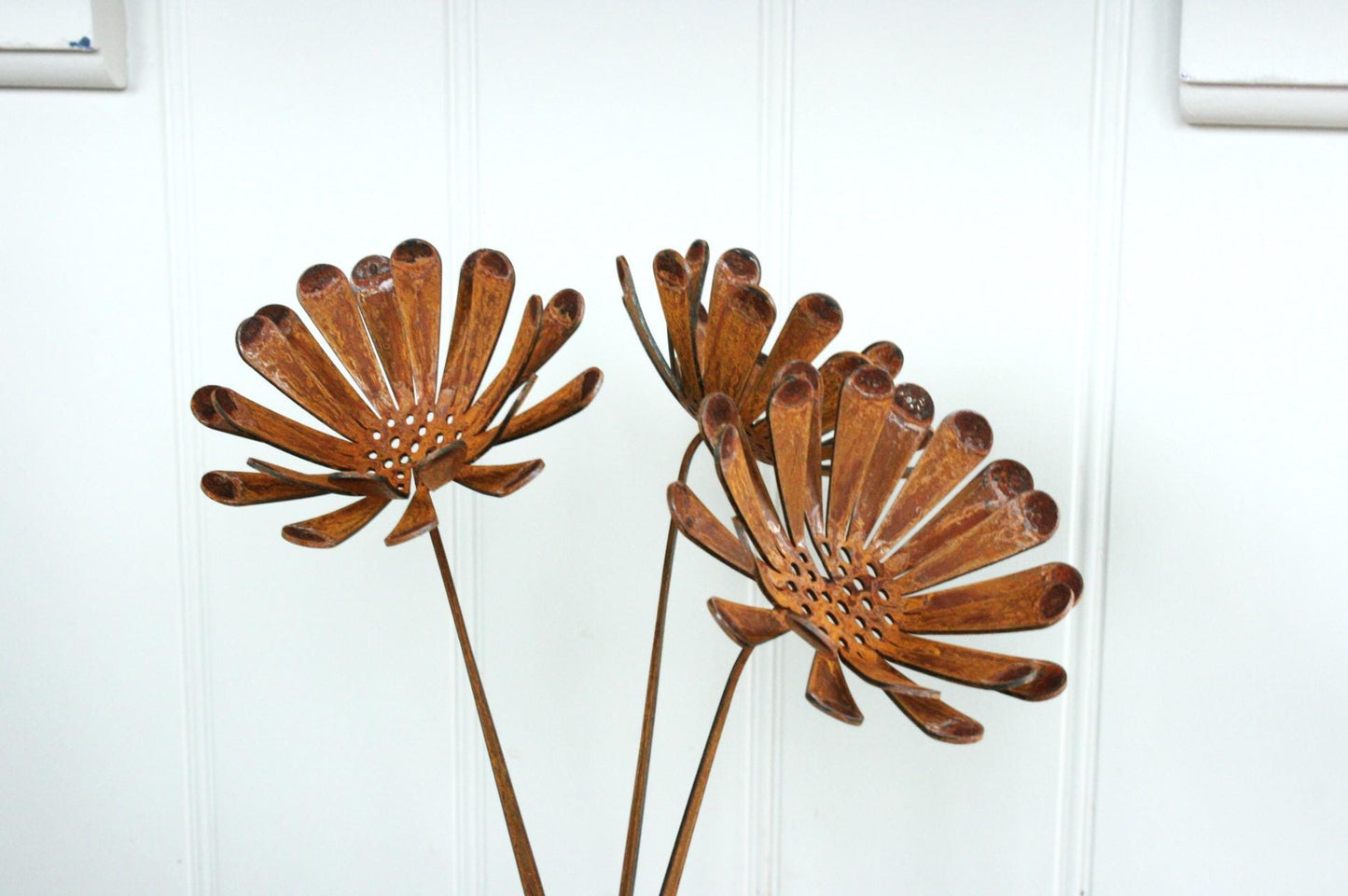 Daisy Flower Stems Rusted x 3