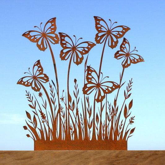 Metal Butterflies Garden Stake Screen