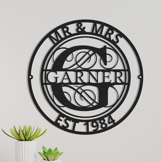 Personalised Anniversary Wedding Name Monogram