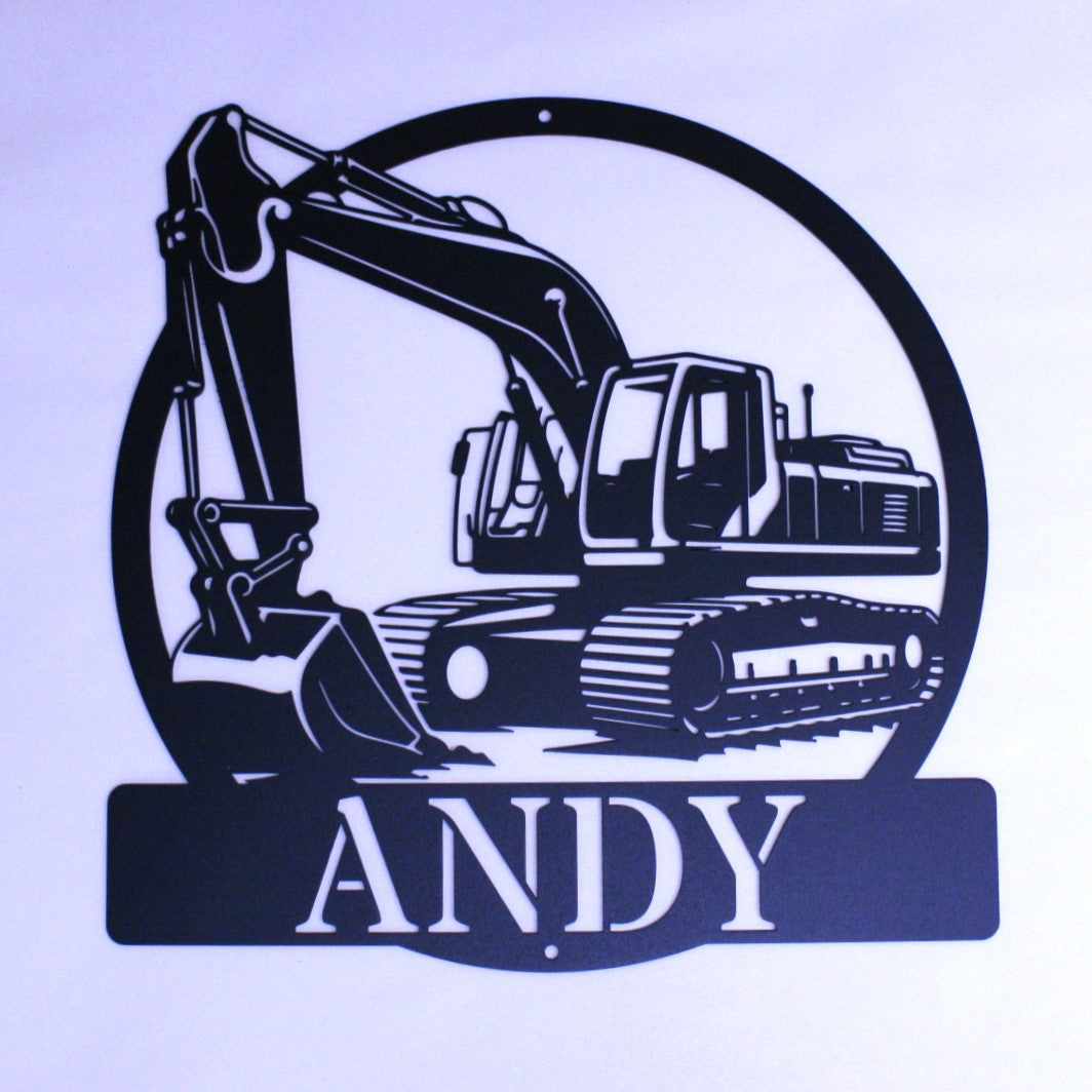 Personalised Digger Excavator Monogram