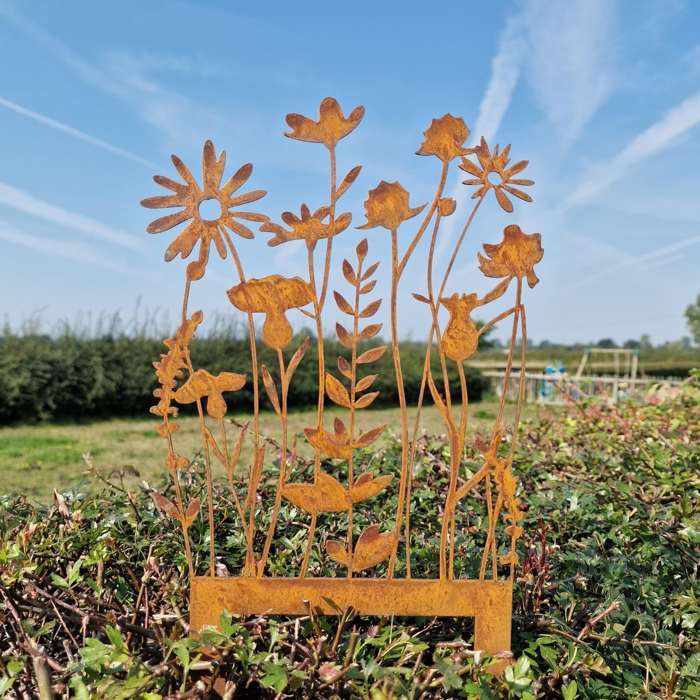 Metal Wildflower Small Pot Planter