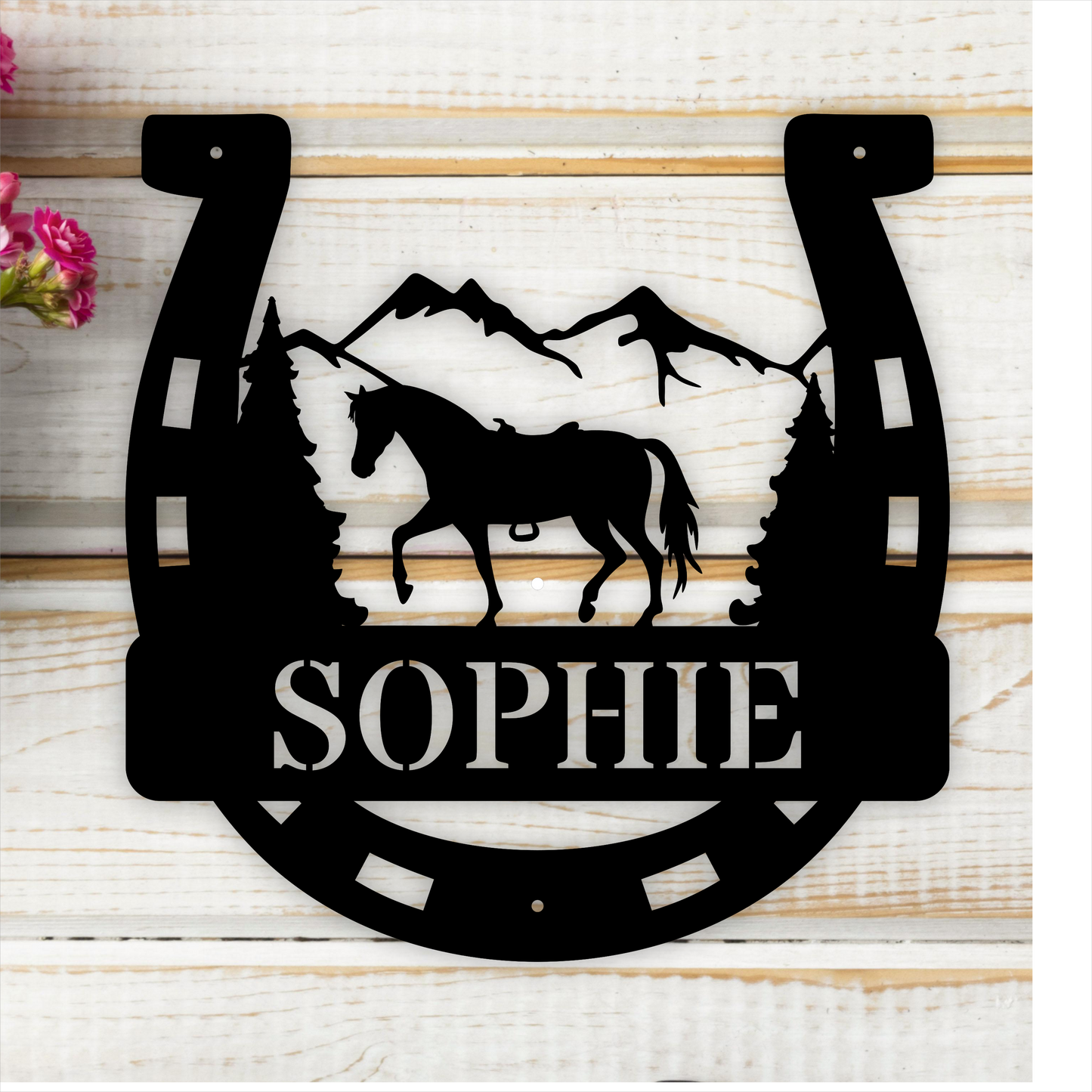 Personalised Horseshoe Name Monogram