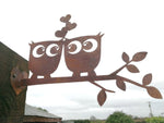 Rusted Metal Owls Kissing