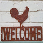 Rusted Metal Welcome Sign
