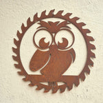 Rusted Metal Owl In Saw blade