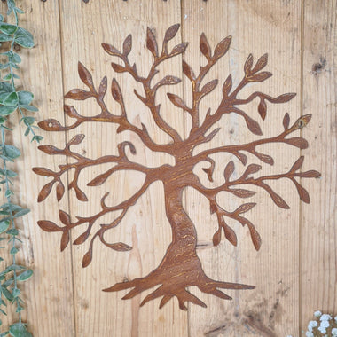 Rusted Metal Tree Of Life Wall Hanging