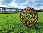 Rusted Metal Garden Ball Globe Sculpture