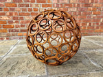 Rusted Metal Garden Ball Globe Sculpture