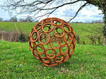 Rusted Metal Garden Ball Globe Sculpture